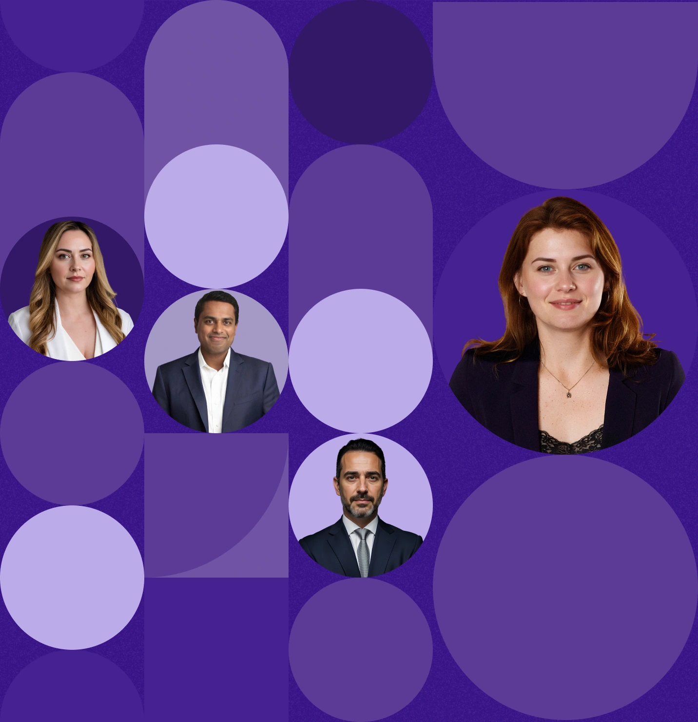 Visuels portraits dans bulles de couleurs