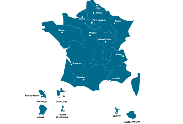 carte impl&eacute;mentation territoriale AGS
