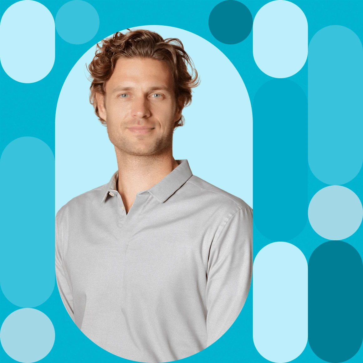KV portrait homme sur fond bleu 
