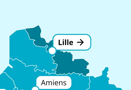 localisation sur carte du centre de Lille et ses d&eacute;partements concern&eacute;s